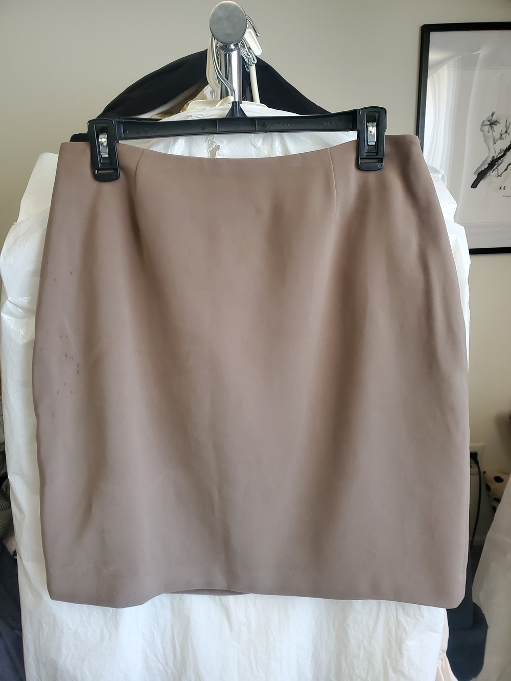 Caslon Taupe Straight Pencil Skirt